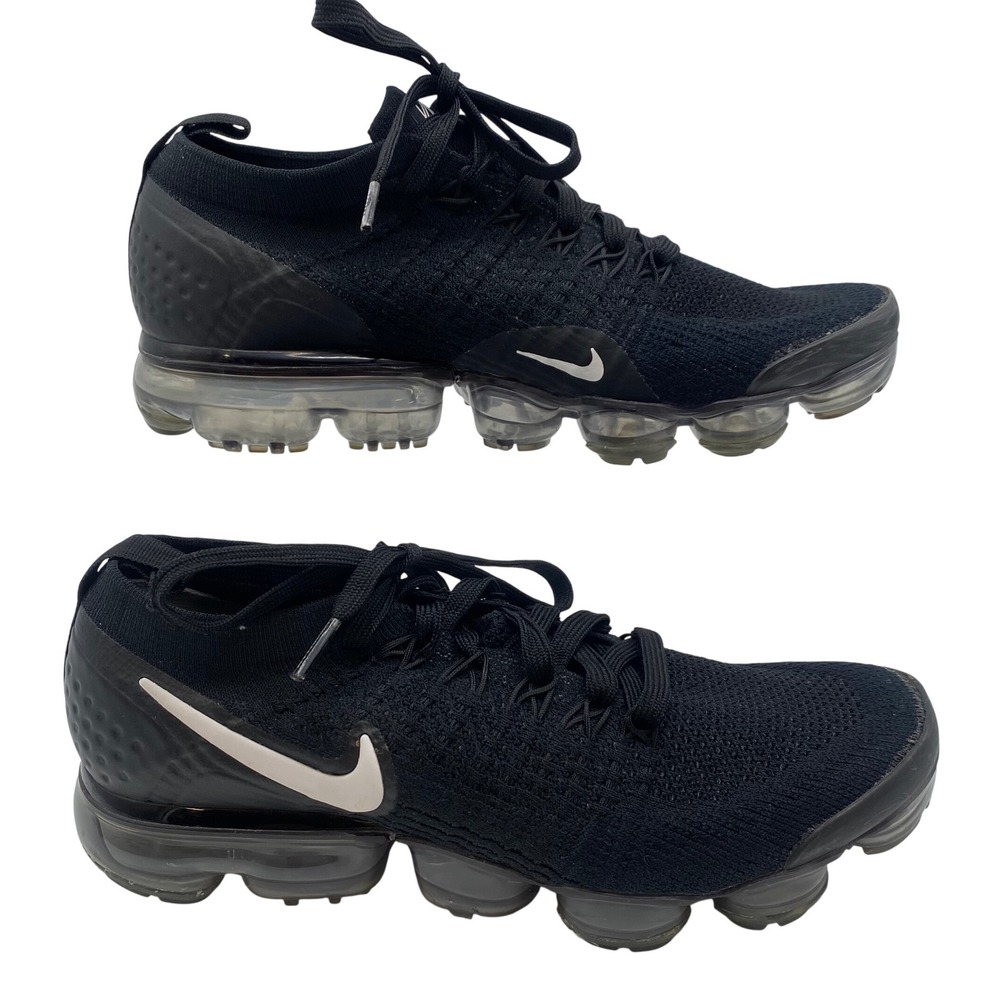 Nike Air VaporMax Flyknit 2 Mens 7 Black White Running Shoes 942842-001